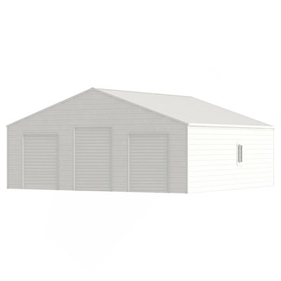 39FT x 39FT Metal Barn – Heavy-Duty Steel Building with 3 Rolling Doors Metal Garage Storage Shed - The customer must have unloading capabilities, such as a forklift or crane
