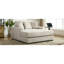 Chaise longue surdimensionnée de 55 po avec housses lavables amovibles, station de charge et porte-gobelets pour se détendre dans le tissu chenille crème du salon, détente confortable