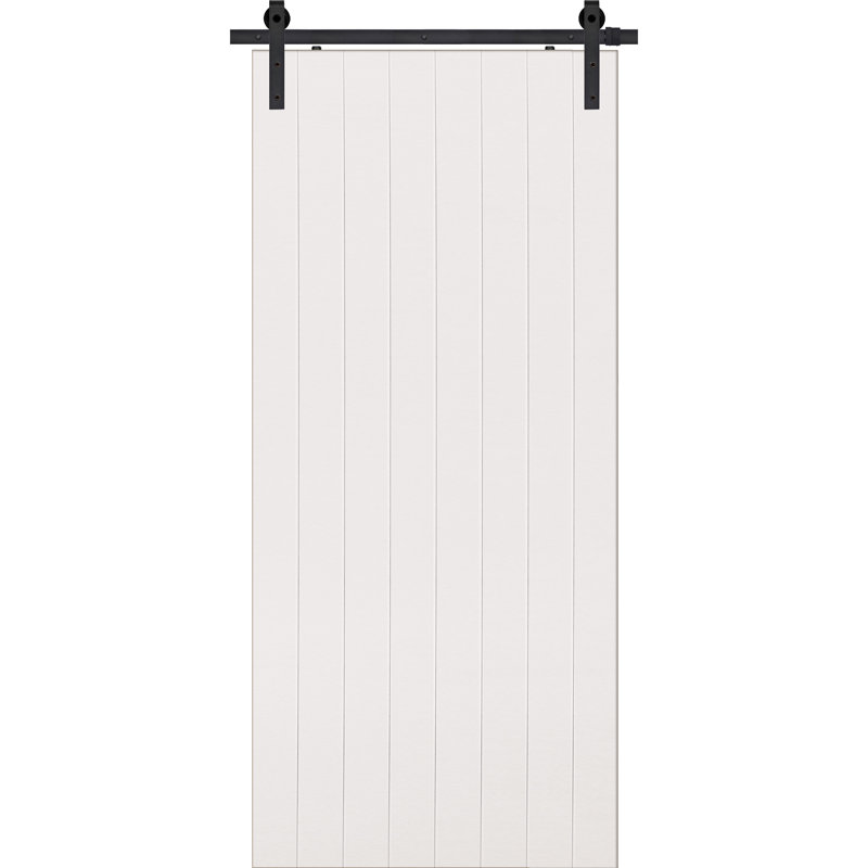Panelled Manufactured and Primed Barn Door without Installation Hardware Kit, 32" x 80"