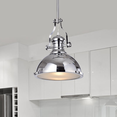 Luminaire suspendu en forme de dôme à 1 lumière Lowery