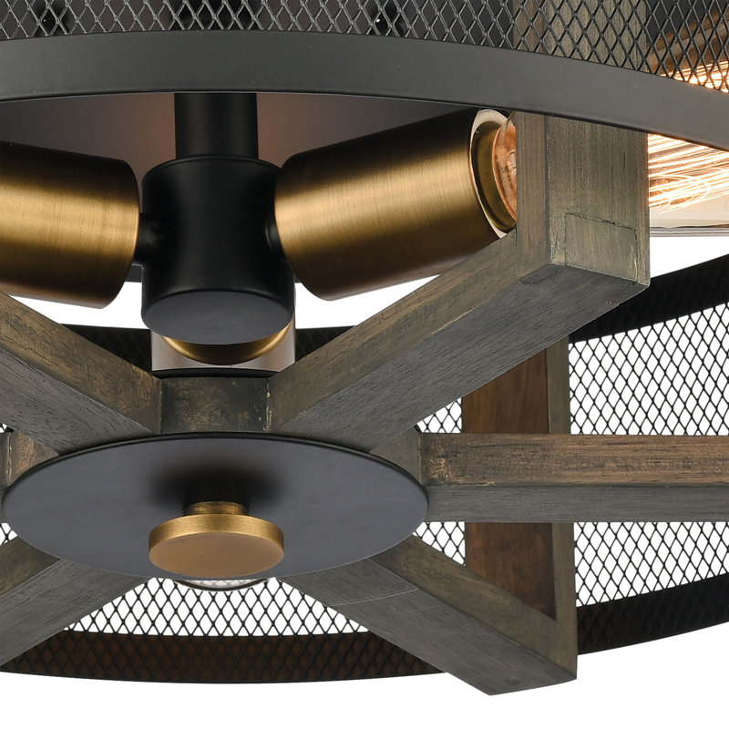 Woodbridge 17'' Wide 3-Light Flush Mount - Matte Black