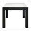 7 pièces, ensemble de salle à manger de style contemporain, table rectangulaire en faux marbre blanc, chaises rembourrées, dossier complet, gris clair, finition noire-2127581600