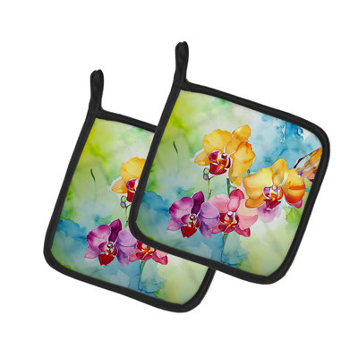 Caroline's Treasures Floral Polyester Potholder Set
