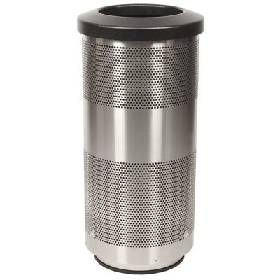 Stadium Series Perforated Metal Steel Open Kitchen Trash Can - 20 Gallons