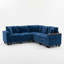 Canapé d'angle en L 5 places de 229 cm (90 po) avec accoudoirs de rangement, canapé moderne Cloud en tissu chenille, canapé d'angle confortable à assise profonde avec rangement intégré, 3 coussins décoratifs, bleu-1725171059