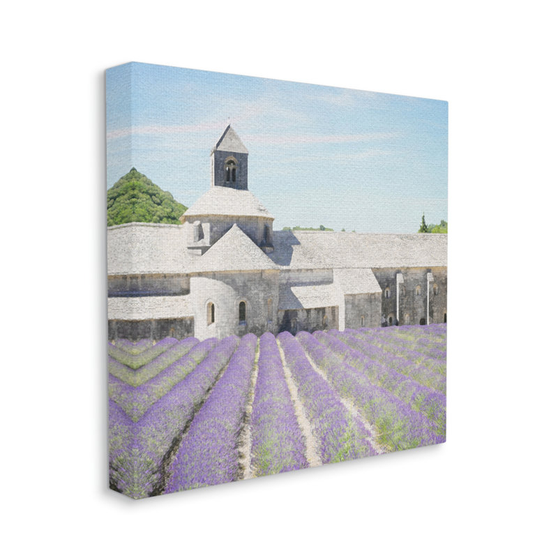 Lavande, champ de culture sur bois, impression, Giclée encadrée noir minuit, H 24 po x l 24 po x P 1,5 po