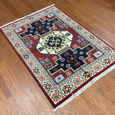  Handmade Kazak Wool Rug