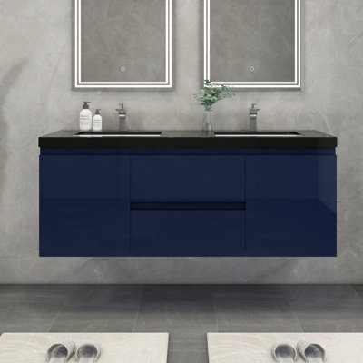 Castin 60" Wall-Mounted Double Bathroom Vanity Set