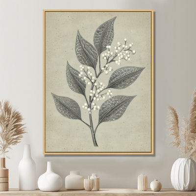 «Grey Minimalisme Vintage Solitude plant - Plants», reproduction d'art sur toile botanique grise