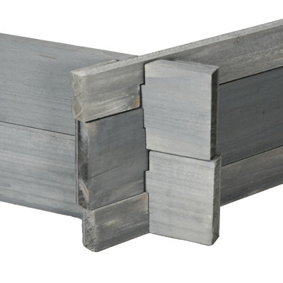 Raised Garden Bed In Gray, 39" X 36" 6" - Hexagon Wooden Planter For Outdoor Plants, Veggies, Flowers, Herbs Open Planter, Weather 6.29" H Bed, Gray Simple To Install,