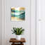 Key cabinet for home, Opens to the left, 30x30x5, Black, Turquoise landscape with elements of nature, 