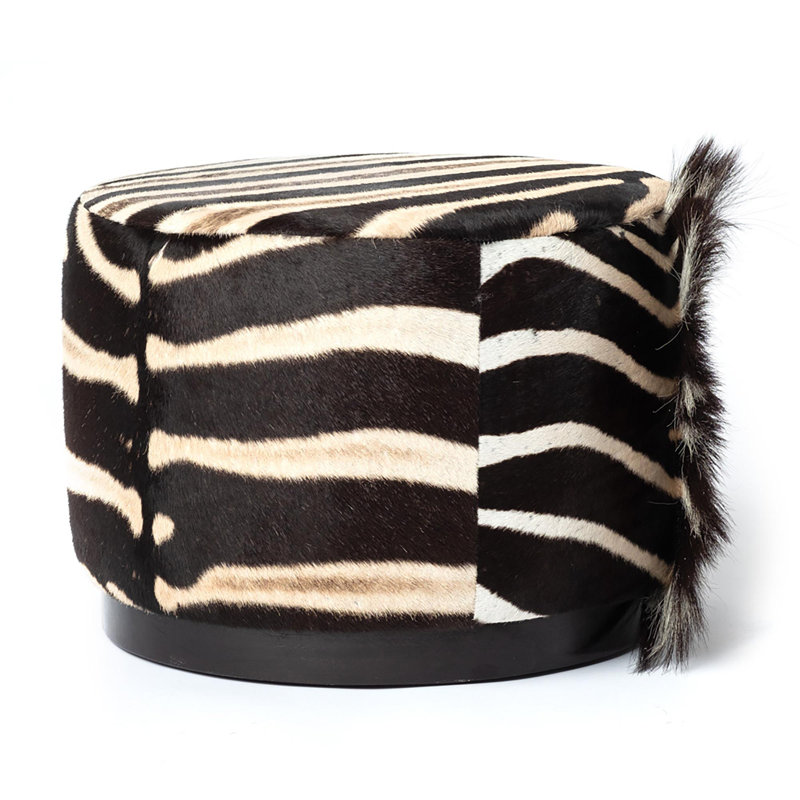 Round Hide Ottoman