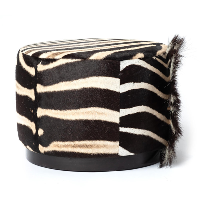 Ngala Trading Co. Zebra Hide Round On Plinth | Perigold