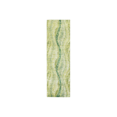 Tapis de couloir vert safari noué à la main 2 pi 5 po x 8 pi 3 po DA7DC1B5B9874FAB84C36996031CF24D