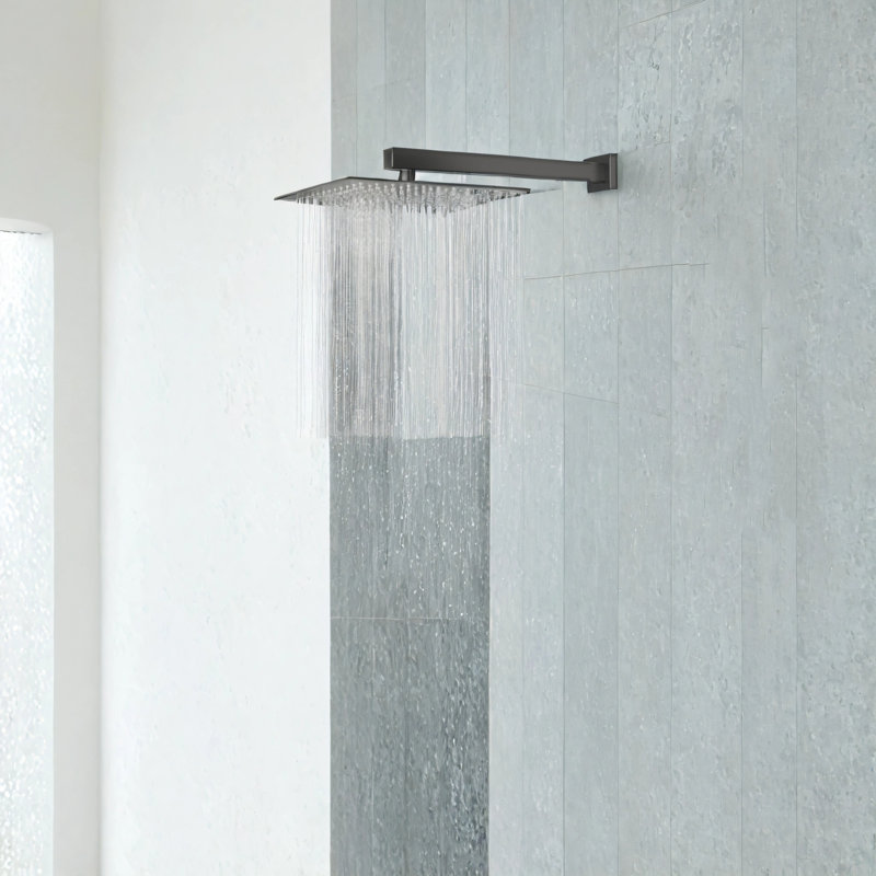 16" Wall Mount Shower Arm, Matte Black