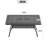 Black Cast Aluminum Patio Dining Table, 6, Rectangular, Umbrella Hole, , Space Saving Model Table For 6, Black, Rectangular Shape, Design