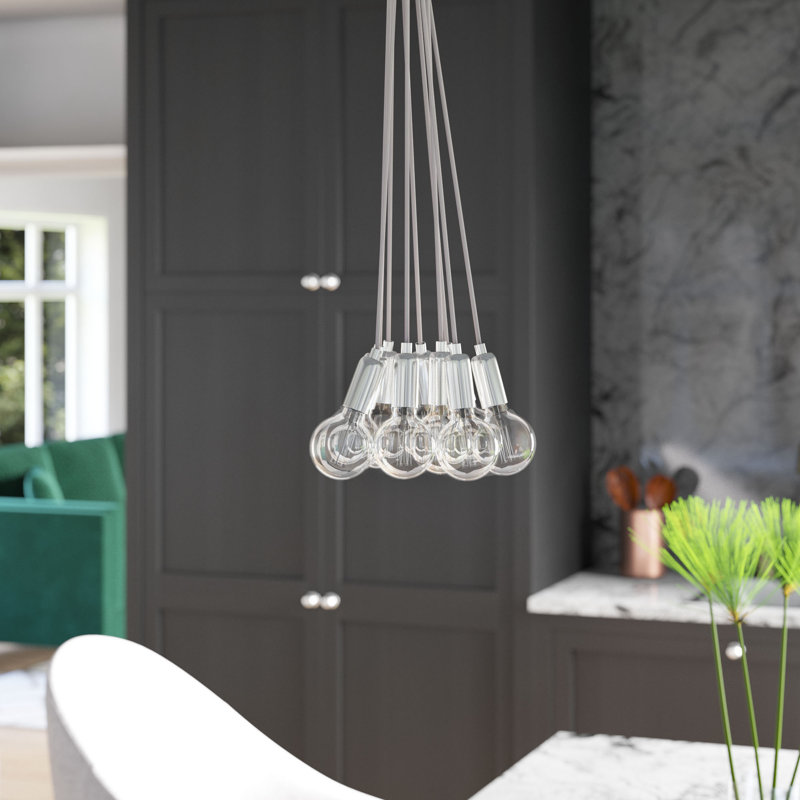 Asmaa 9 - Light Cluster Pendant, Brushed Nickel