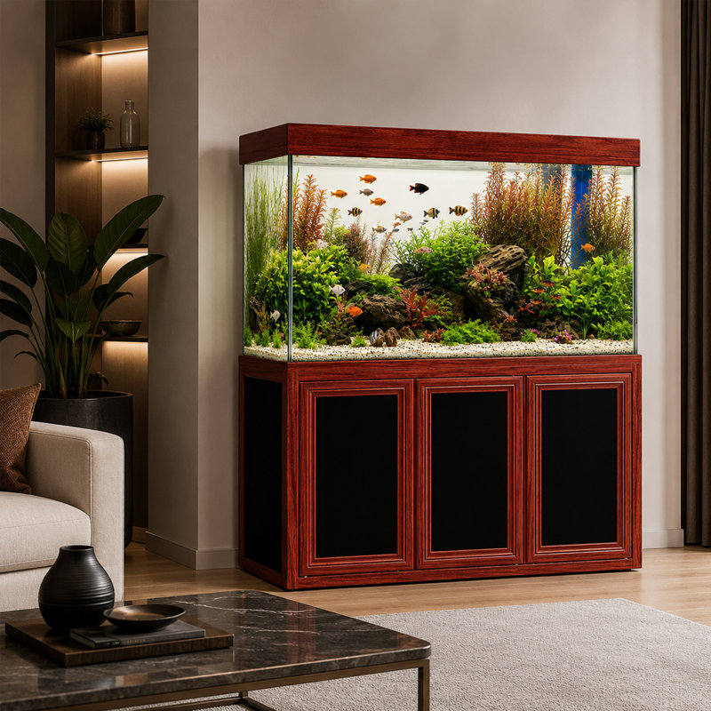 Réservoir d'aquarium 50 gallons, Bois rouge, 175 gallons (H 51 po x l 14 po x P 24 po)