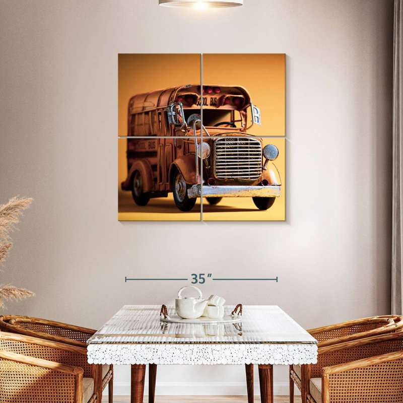 Le vieux autobus scolaire de Mehar, H 38 po x l 38 po