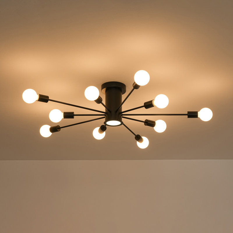 10 - Plafonnier semi-encastré Sputnik à rayonnement lumineux avec DEL