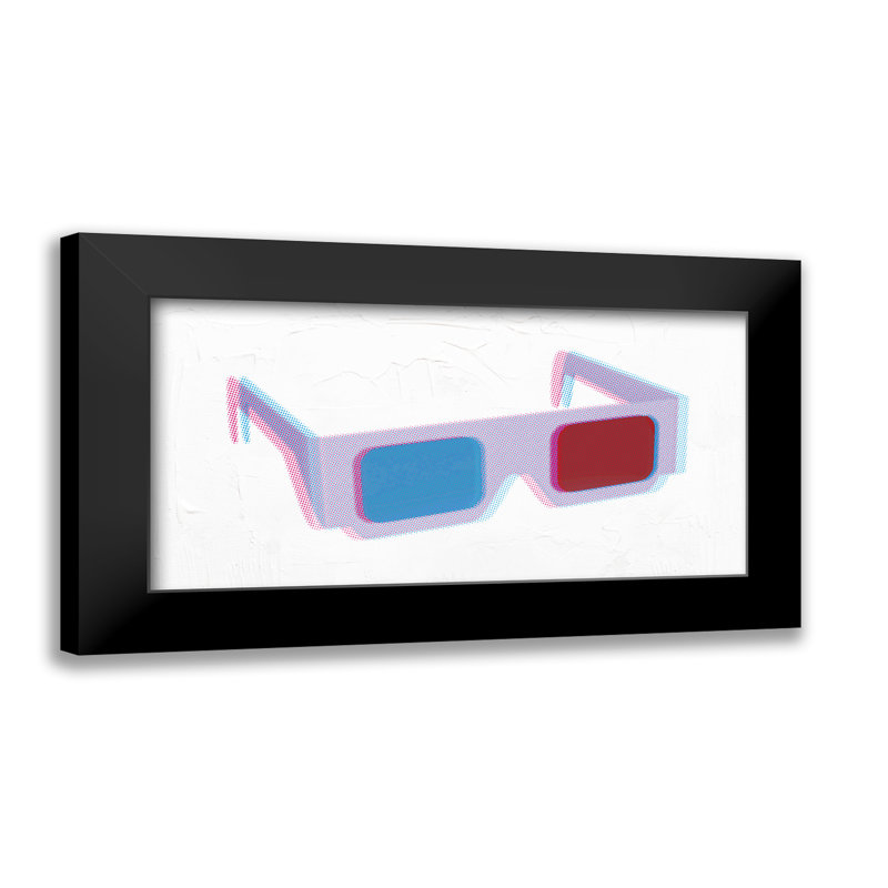 3D Glasses Pop Art-Giclee on Paper with Black Frame Horizontal, 13" H x 16" W x 2" D