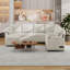 Canapé-lit modulaire polyvalent de 109,9 po avec canapé-lit en U avec méridienne de rangement, deux porte-gobelets et ports de charge-550684175