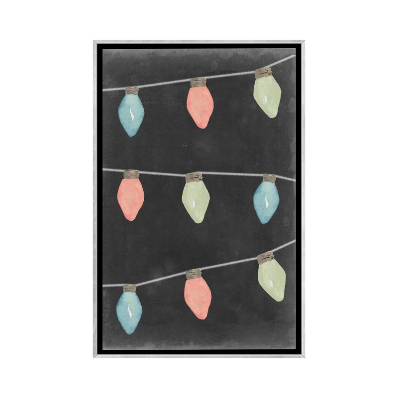 «Christmas Glow Collection E» par Grace Popp - reproduction imprimée, H 40 po x l 26 po x P 1,5 po, Toile avec cadre argenté