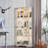 Farmhouse Corner Display Cabinet with Glass Doors, Corner Curio Cabinet with 3-Color LED Motion-Sensor Light (White)-126719384