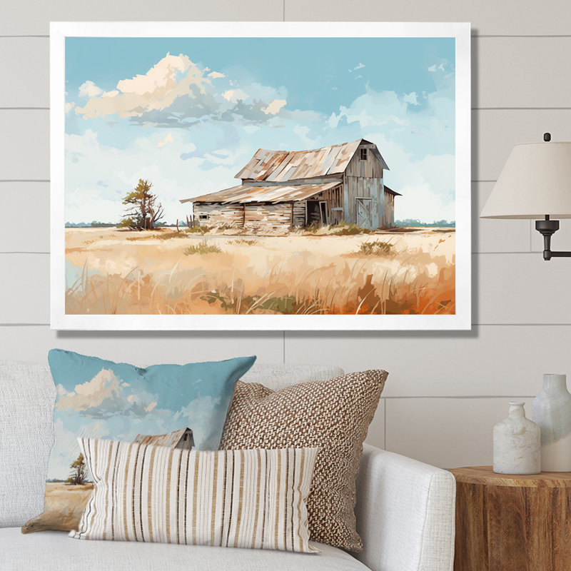 Charme de grange minimalisme sur toile, Cadre photo blanc, H 12 po x l 20 po x P 1 po