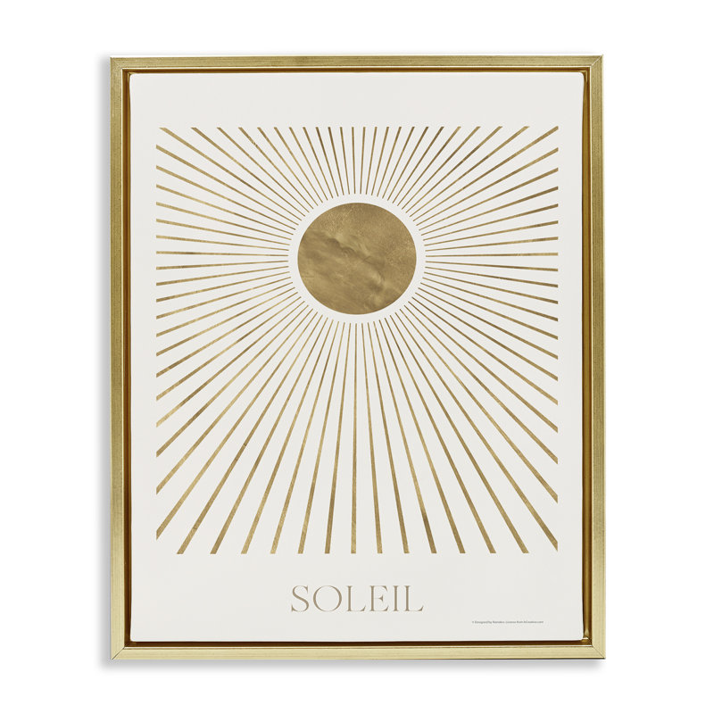 «Soleil Boho Sun» par Reinders, Cadre flottant métallique doré, H 31 po x l 25 po