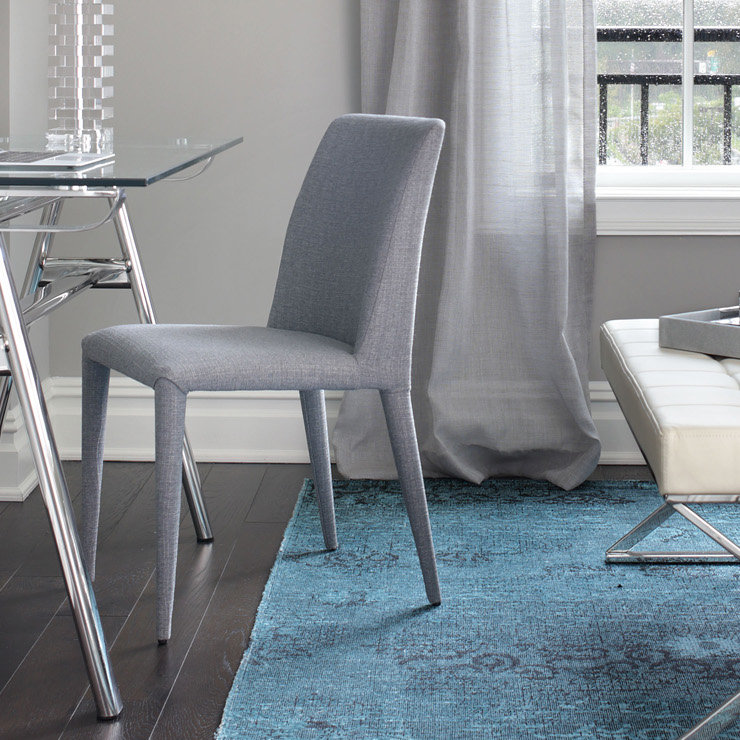 Chaise d'appoint rembourrée Boilleau, Lin - Gris