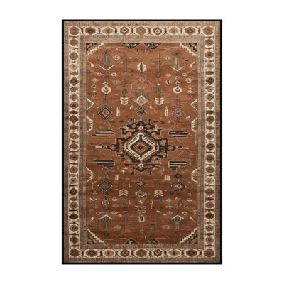 Machine Washable Persian Brown Area Rug