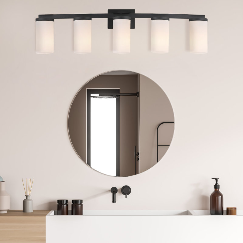 Desta Vanity Bar in Satin Nickel, 3-Light, Matte Black