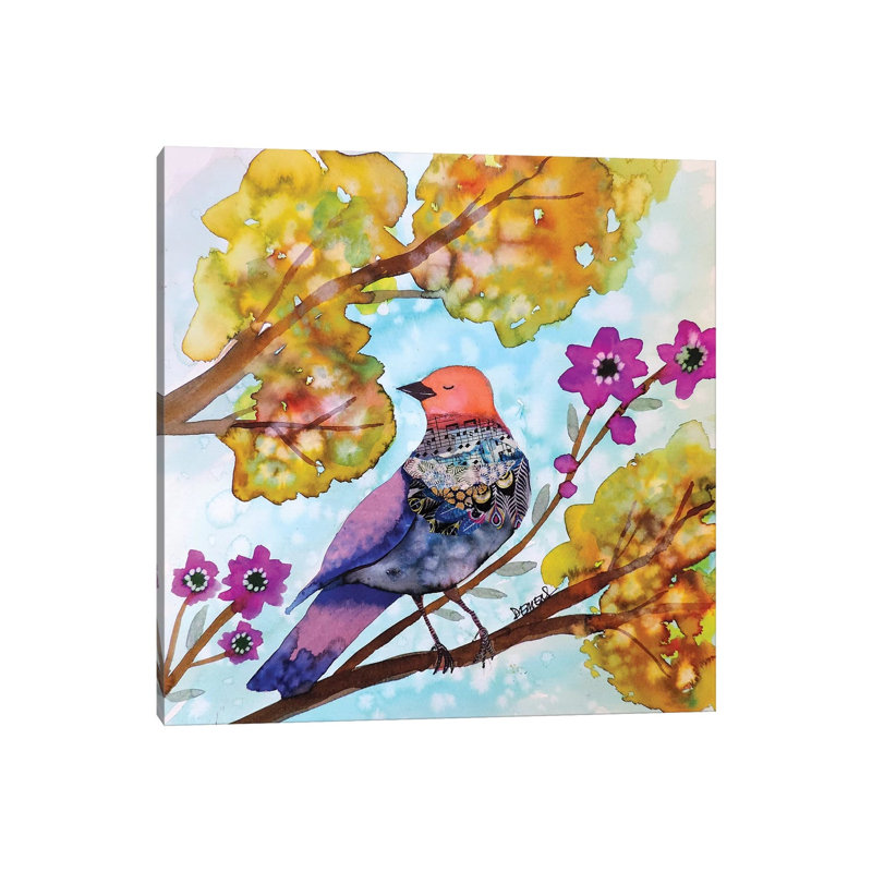 Le Chant du cœur par Sylvie Demers, peinture sur toile tendue, H 12 po x l 12 po x P 0,75 po