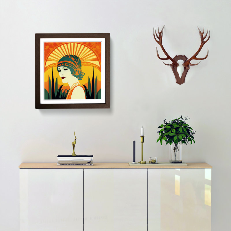 Single Picture Frame Print on Wood, Walnut