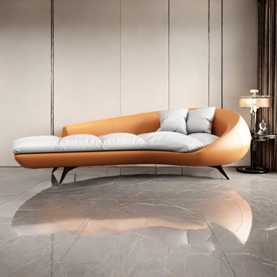 Comfortable Indoor Chaise Lounges With Metal Feet Faux Leather Chaise Lounge by ChairVogue