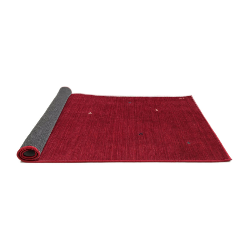 Tapis de zone rouge contemporaine, Rond 6 pi