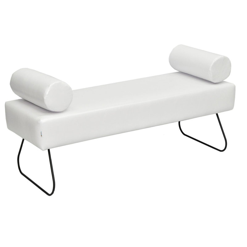 Eco Faux Leather Upholstered Bench, White