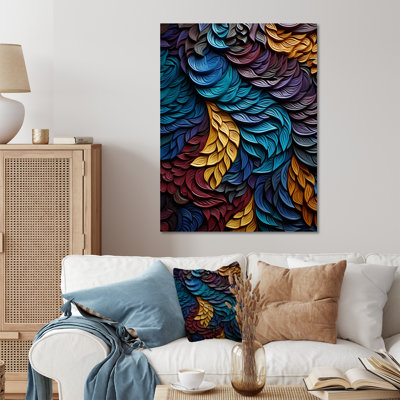 «Natures Coloful Leaf Essence», art mural en métal tachisme