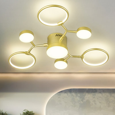 Luminaire de lustre moderne Lynetta, éclairage industriel 4000k de style maison de campagne moderne, lustre Spoutnik rustique pour la cuisine, le salon et le couloir