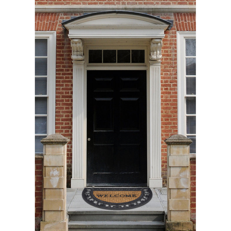 Vincenzo 30x18 Black Rubber Outdoor Welcome Doormat