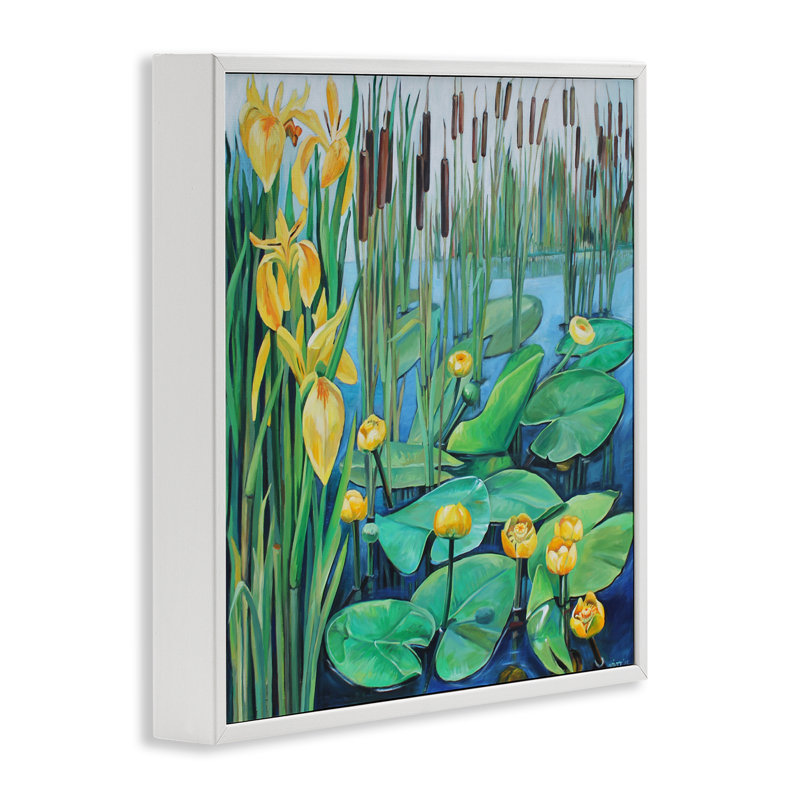Giclée encadrée de nénuphars en fleurs, design par Violeta Vollmer, H 12 po x l 12 po
