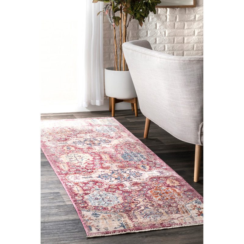 Tapis rose Penrod, Tapis de couloir 2 pi 6 po x 8 pi