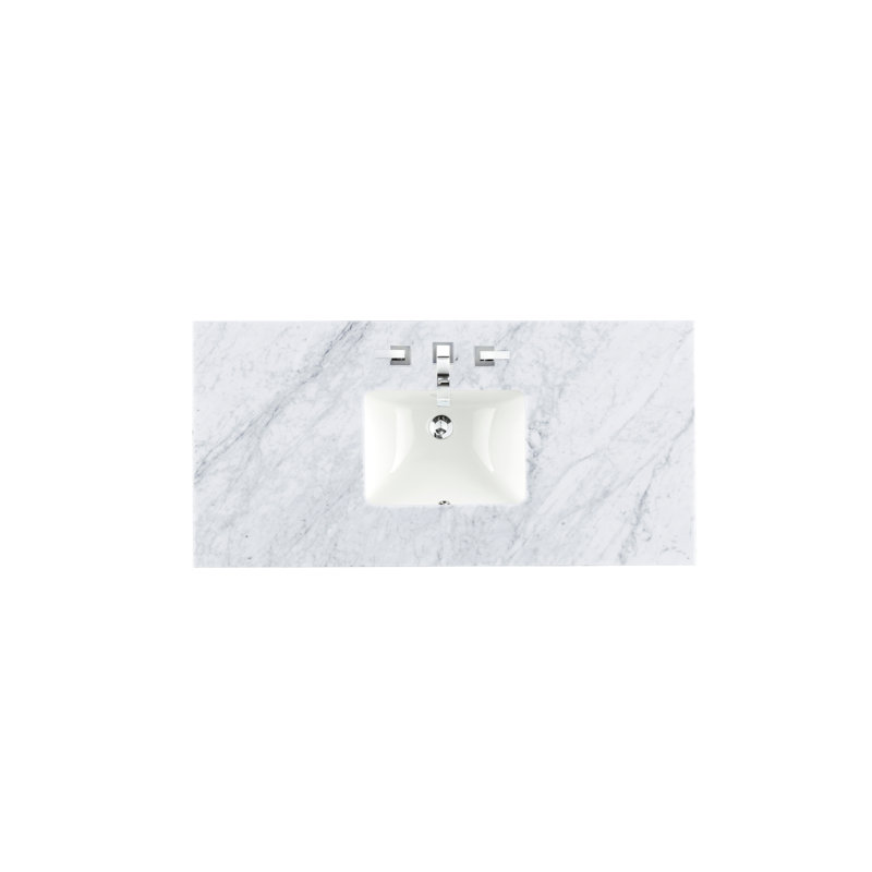Bristol 48'' W Single Vanity, Carrara White, Saddle Brown, 8" Widespread