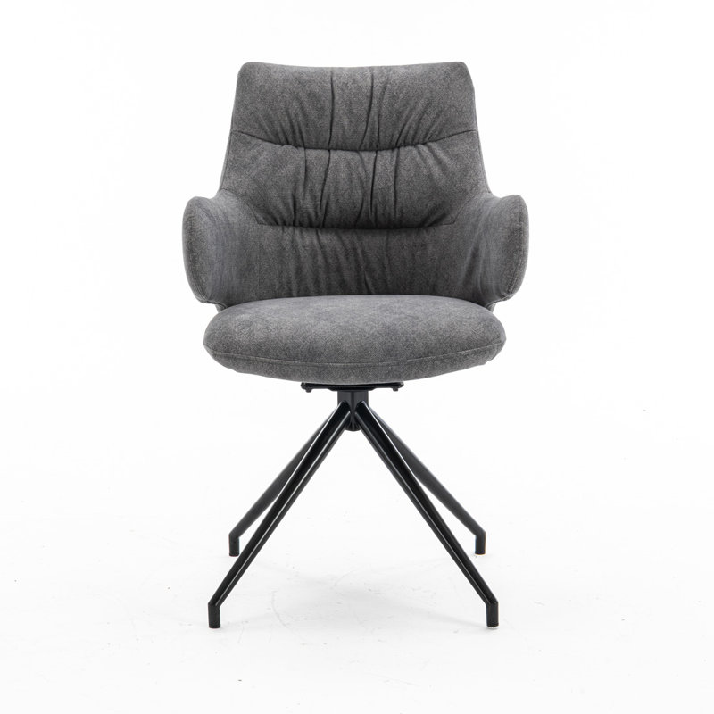 Adelson 50cm H Velvet Upholstered Armchair, Grey