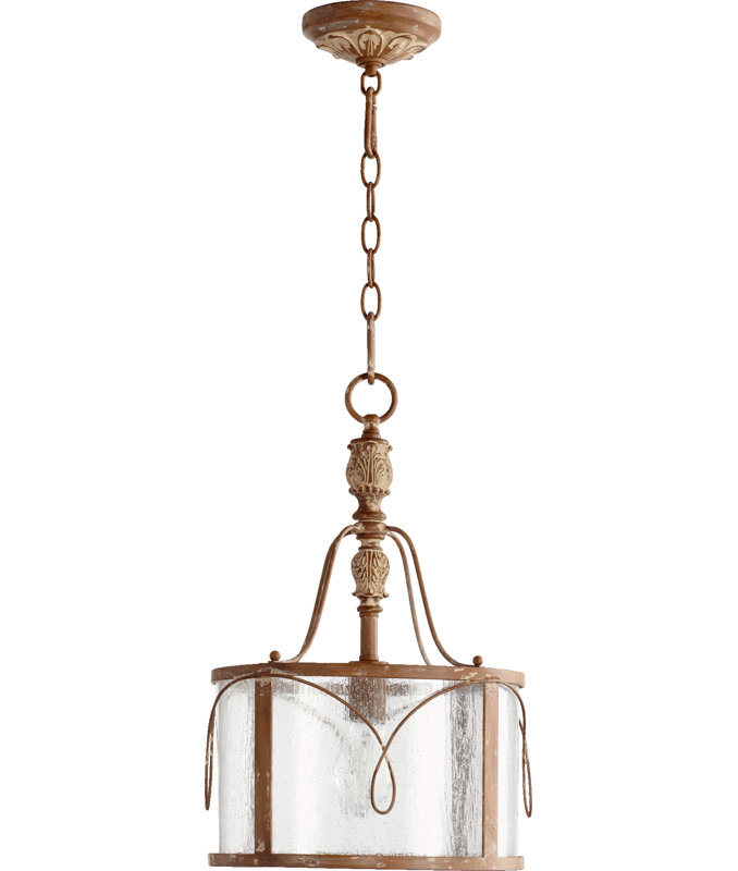 Luminaire suspendu cylindrique à 1 lumière Solange, Ocre français