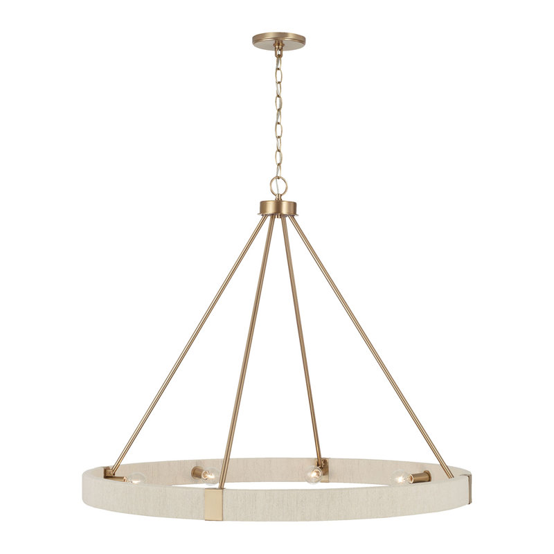 Lustre en roue de chariot Dorrin, H 30 po x l 36 po
