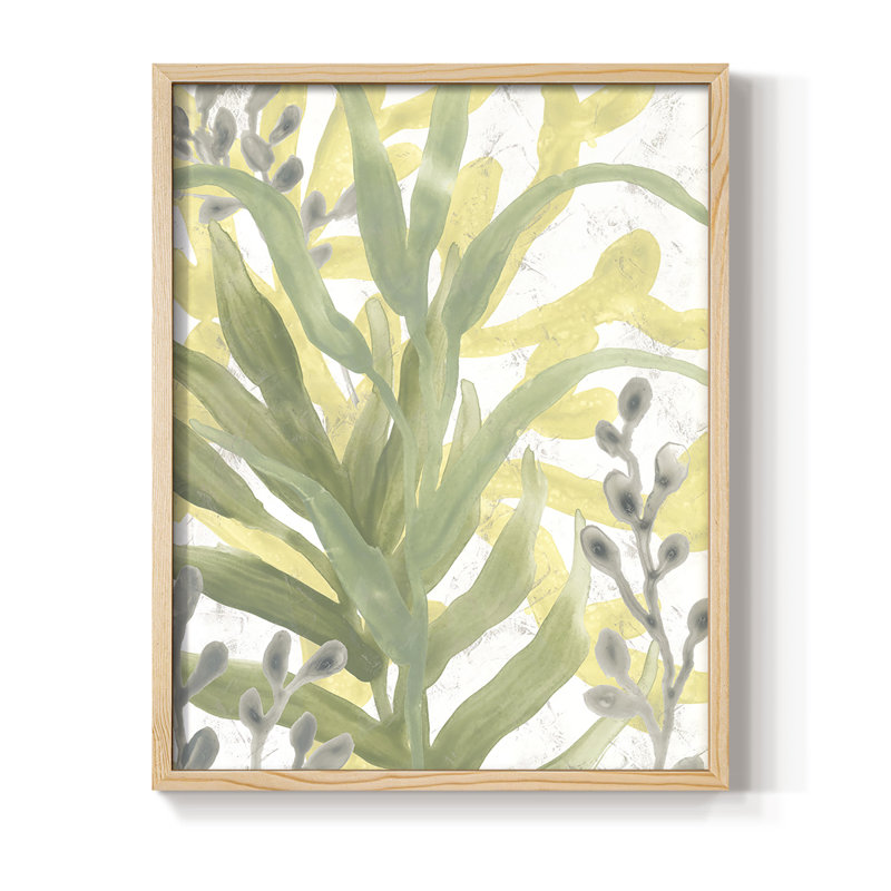 Sea Grass Fresco IV, reproduction encadrée - bois massif, Naturel, H 15 po x l 12 po