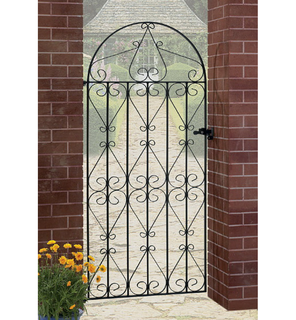 Uriegas Scroll Tall Bow Top Metal Garden Gate