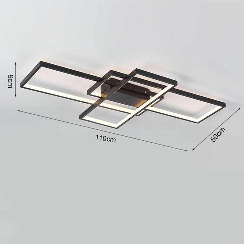 110cm rectangular three-ring modern ceiling light